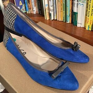 Unisa Blue suede leather flat loafer shoes women 8